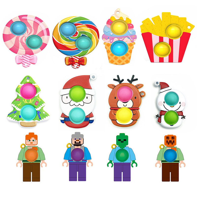 Finger bubble music rat killing pioneer decompression key chain Christmas tree elk Santa Claus Snowman bubble chain
Finger bubble music rat killing pioneer decompression key chain Christmas tree elk Santa Claus Snowman bubble chain