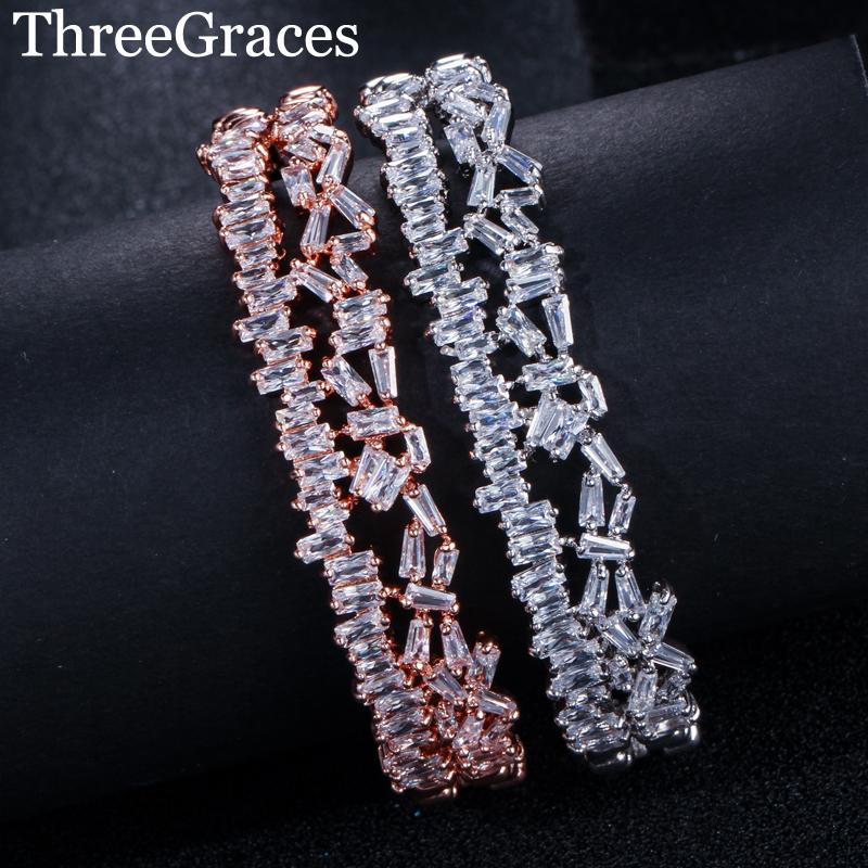 Bangle ThreeGraces CZ Crystal Jewelry Multilayered Cubic Zirconia Fashion Baguette Bracelet Cuff For Women Gift BA006, Black
Bangle ThreeGraces CZ Crystal Jewelry Multilayered Cubic Zirconia Fashion Baguette Bracelet Cuff For Women Gift BA006, Black