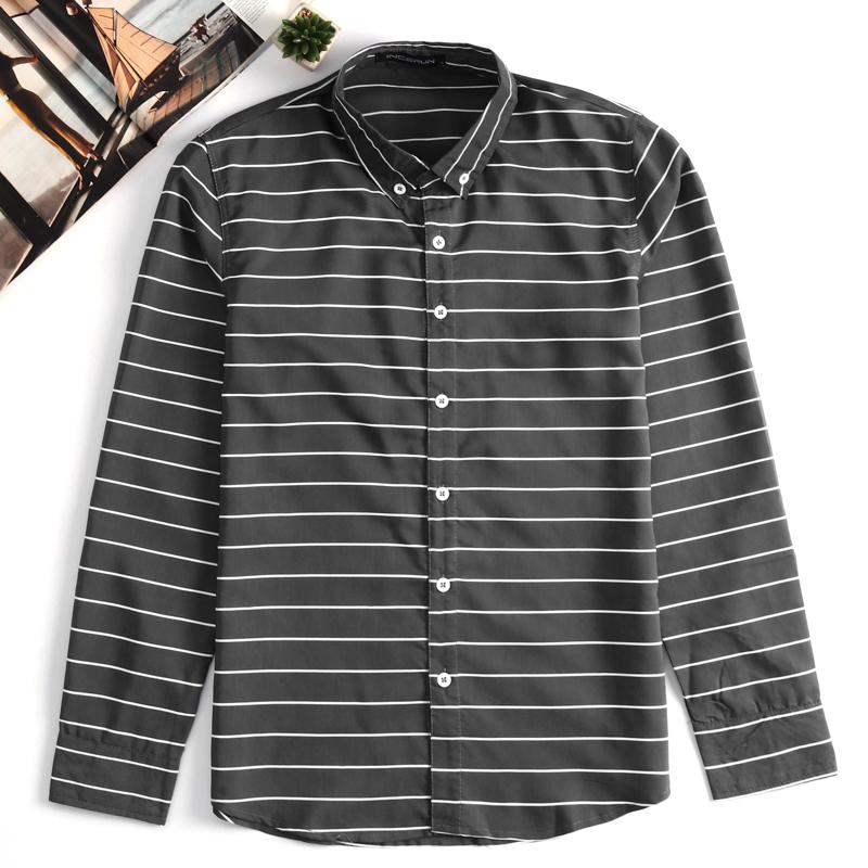 Fashion Men Striped Shirt Lapel Long Sleeve Camisa Masculina Streetwear Casual Dress Shirts Clothes 2021 Men's