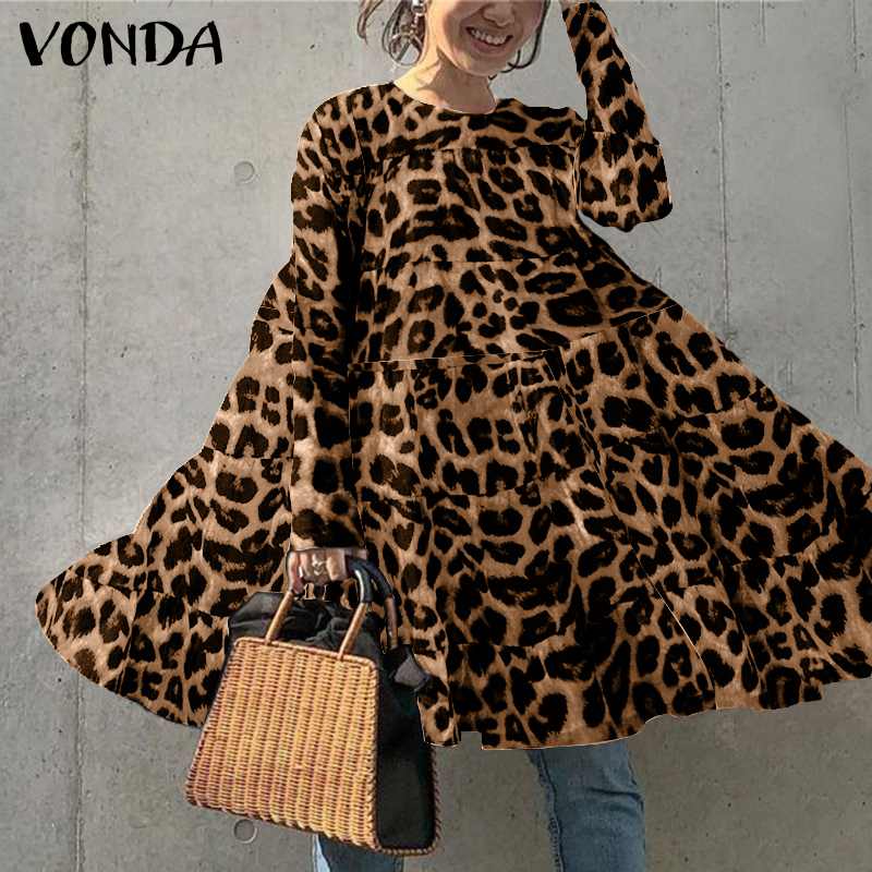 VONDA Women Mini Dress Casual Long Sleeve O Neck Vintage Leopard Printed Dresses Oversized Loose Autumn Robe 5 Styles Plus Size, Style 3 red
VONDA Women Mini Dress Casual Long Sleeve O Neck Vintage Leopard Printed Dresses Oversized Loose Autumn Robe 5 Styles Plus Size, Style 3 red