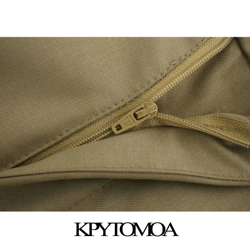 Women Chic Fashion Side Pockets Darted Bermuda Shorts High Waist Zipper Fly Female Short Pants Mujer 210420