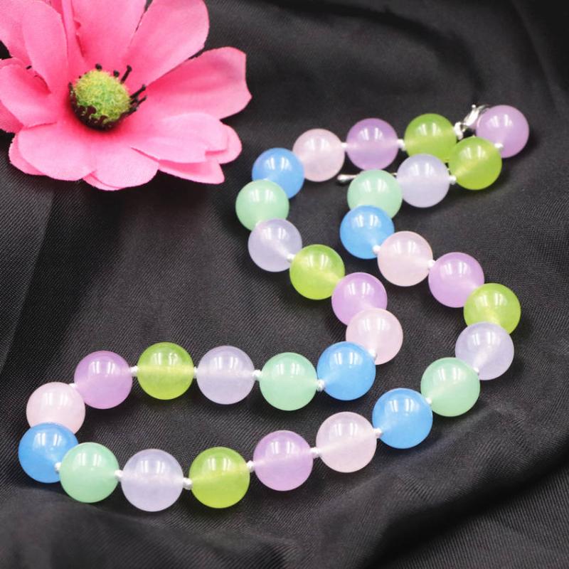 Lovely Gift Multicolor Crystal Necklaces Round Natural Stone Jades Jaspers Beads Chain Necklace 8 10mm Choker Jewelry 17inchA778 Chokers
Lovely Gift Multicolor Crystal Necklaces Round Natural Stone Jades Jaspers Beads Chain Necklace 8 10mm Choker Jewelry 17inchA778 Chokers