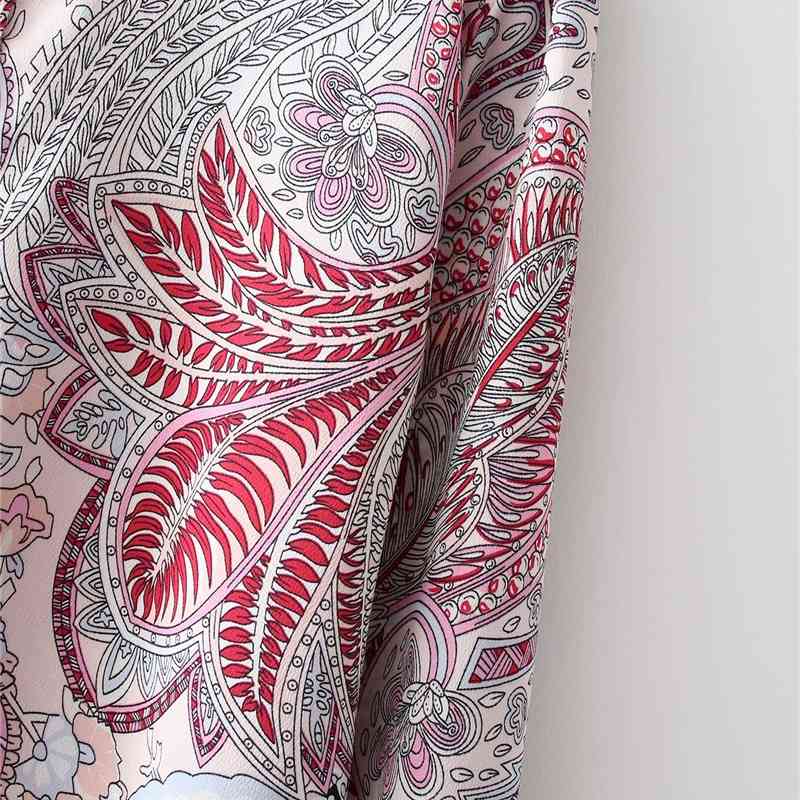 Streetwear Women Turn Down Collar Shirts Fashion Ladies Boho Print Tops Vintage Female Chic Loose Long Blouses 210430