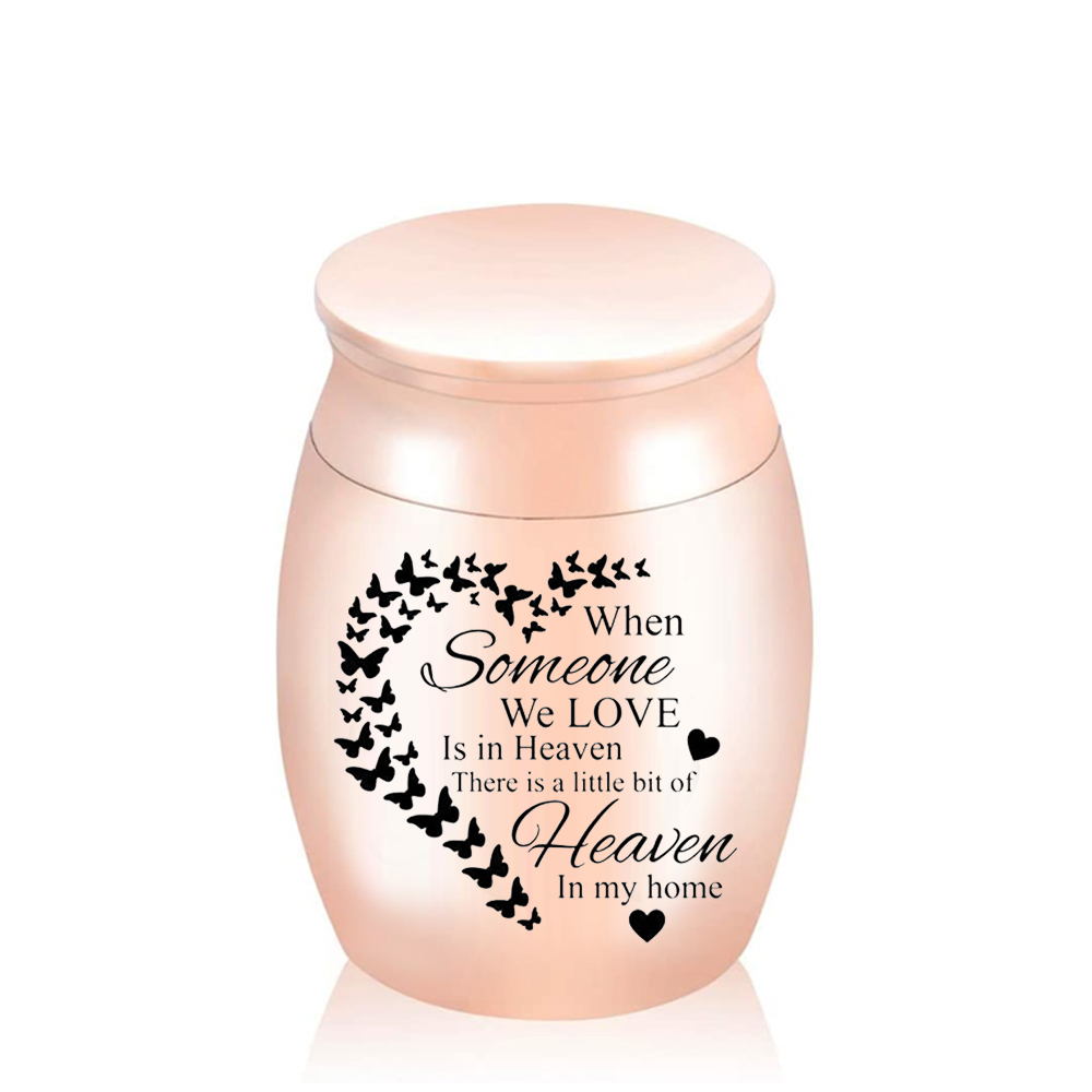 Carved heart-shaped butterfly cremation urn pendant aluminum alloy ashes jar keepsake ashes urn-When someone we love is in heaven, Silver
Carved heart-shaped butterfly cremation urn pendant aluminum alloy ashes jar keepsake ashes urn-When someone we love is in heaven, Silver