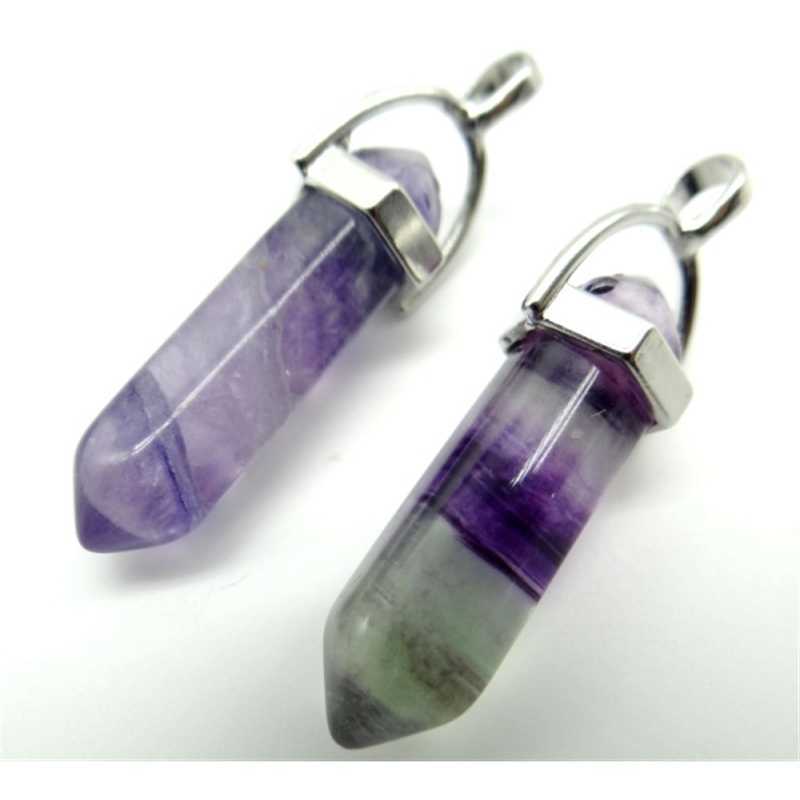 Natural stone fluorite Quartz Crystal Turquoises lapis tiger eye chakra pendant for diy Jewelry making necklace Accessories24pcs 201013