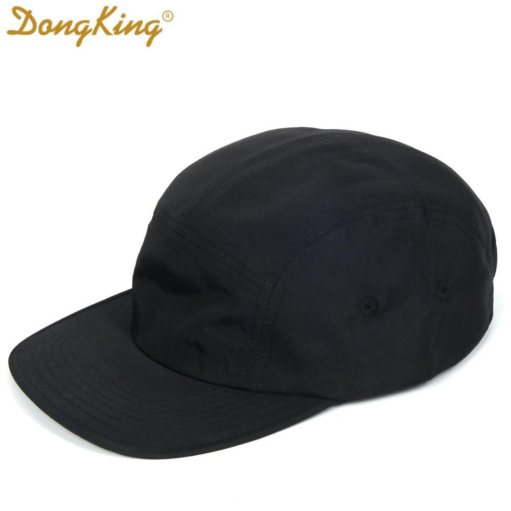 DongKing NEW 5 Panels Classic Baseball Cap Short Brim Baseball Cap Taslon Splash proof Fabric Quick DRY Hat Flat Bill Big Size LJ200922