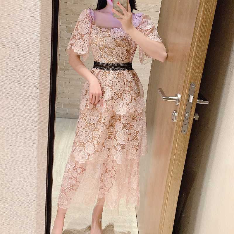 Summer Elegant Square Collar Hook Flowers Women Sweet Dress Vintage Fashion High Waist Slim Female Long Dresses 210526, Picture color
Summer Elegant Square Collar Hook Flowers Women Sweet Dress Vintage Fashion High Waist Slim Female Long Dresses 210526, Picture color