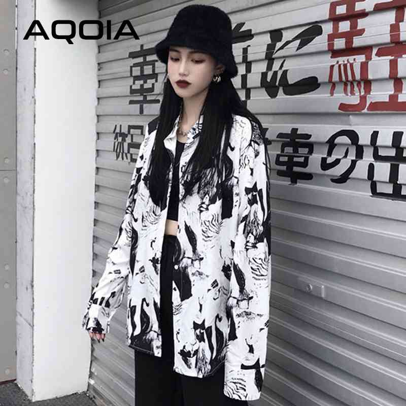 Spring Harajuku Ink printing Women Blouse Shirt Loose Long Sleeve Button Up Ladies Y2K Oversize Female White Clothing 210521, Sku
Spring Harajuku Ink printing Women Blouse Shirt Loose Long Sleeve Button Up Ladies Y2K Oversize Female White Clothing 210521, Sku