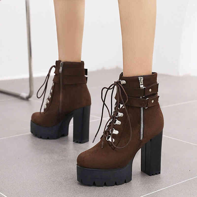 boots size 43 women's ankle boots herd round toe autumn winter zip buckle high heels platform shoes y0l5, Black
boots size 43 women's ankle boots herd round toe autumn winter zip buckle high heels platform shoes y0l5, Black
