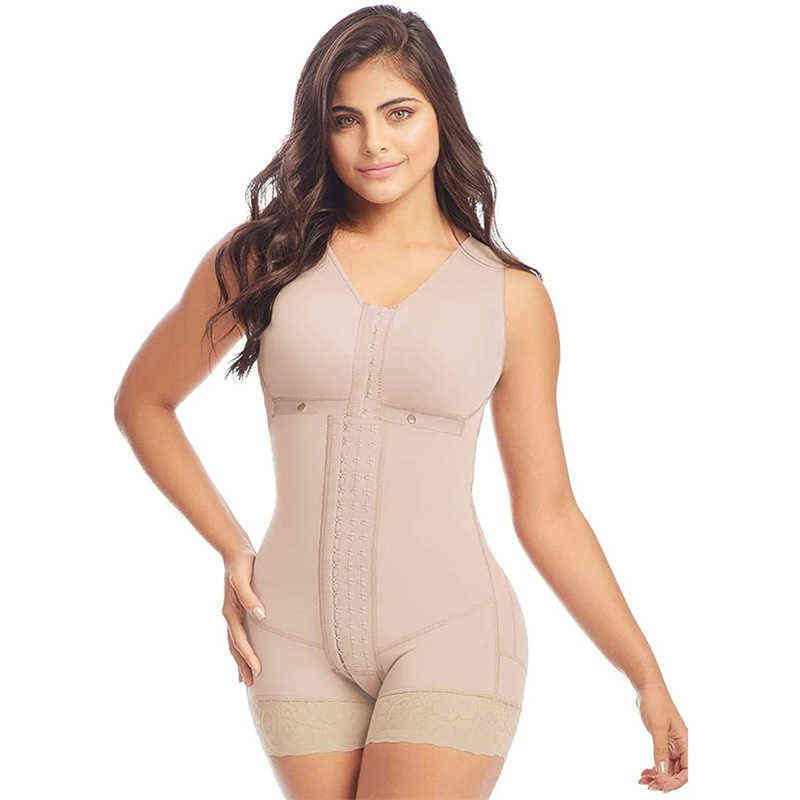 Full Body Women Shaper Post Compression Garment With Bra Shapewear Fajas Reductoras Sexy And Comfortable Waist Trainer 211112