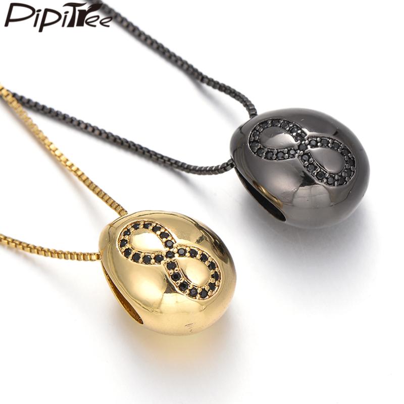 Pendant Necklaces Pipitree High Polish Egg Waterdrop Shape Necklace Black & Clear CZ Infinity For Women Lovers Wedding Jewelry
Pendant Necklaces Pipitree High Polish Egg Waterdrop Shape Necklace Black & Clear CZ Infinity For Women Lovers Wedding Jewelry