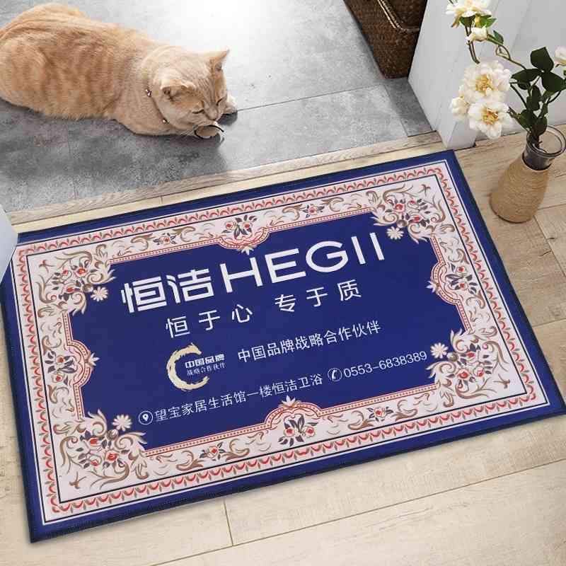 Crystal velvet gift carpet 3D printing door entry household creative kitchen floor mat