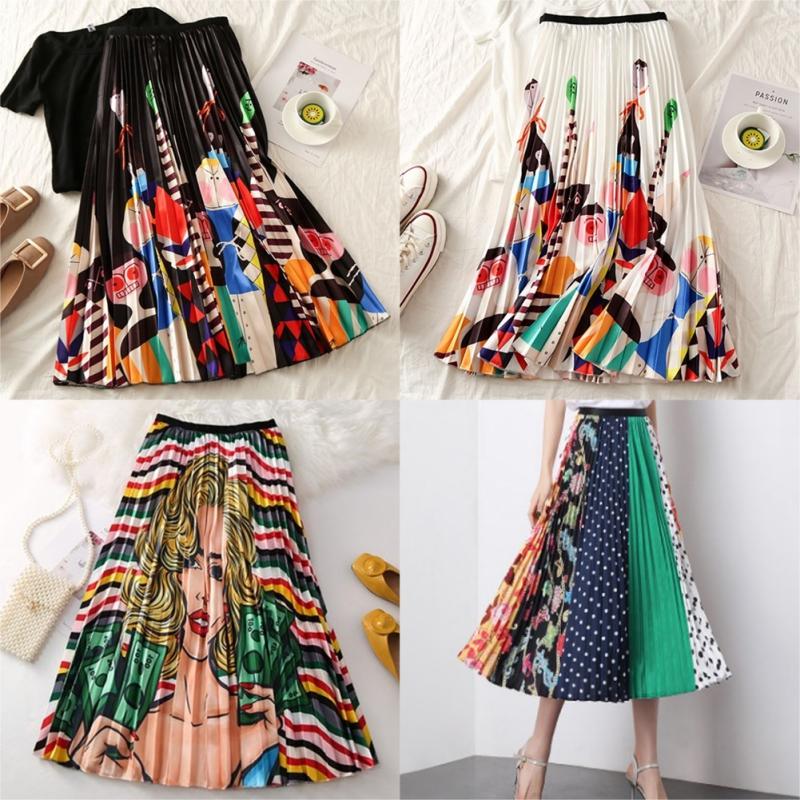 Skirts Summer Women Long Pleated Skirt Plus Size Cartoon Print White Black Elastic Casual High Waist Skirt.w
Skirts Summer Women Long Pleated Skirt Plus Size Cartoon Print White Black Elastic Casual High Waist Skirt.w