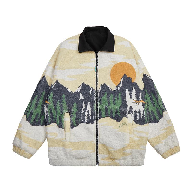 Men' Jackets Product For Fall/winter 2021 Double-sided Lamb Velvet Digital Print Sunset Mountain Forest Jacket Vintage Clothes, White
Men' Jackets Product For Fall/winter 2021 Double-sided Lamb Velvet Digital Print Sunset Mountain Forest Jacket Vintage Clothes, White