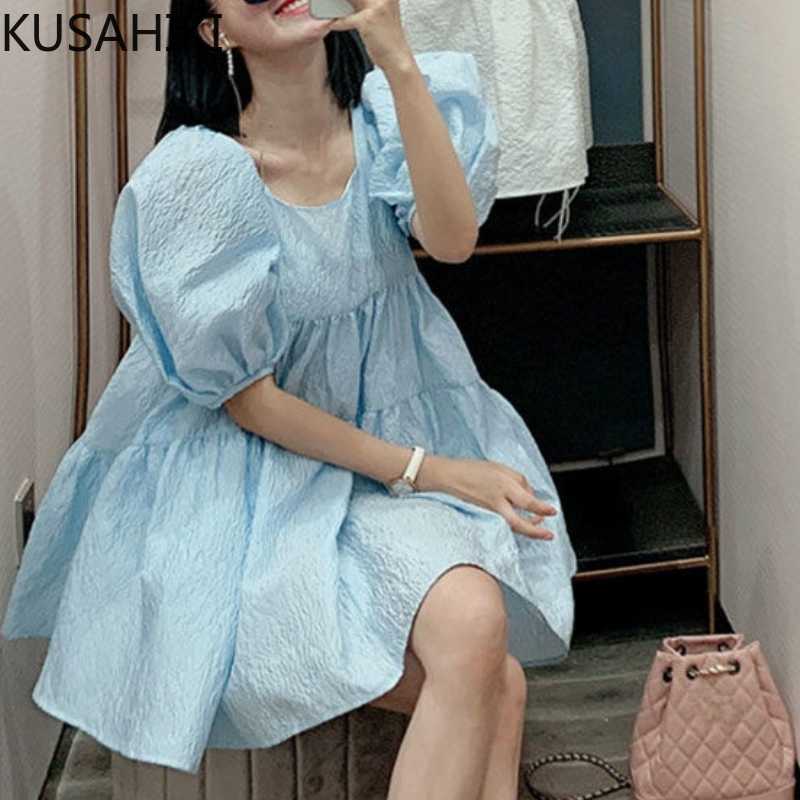 KUSAHIKI Puff Sleeve Square Collar Woman Dress High Waist A-line Korean Sweet Vestidos Summer Back Hollow-out Dresses 6J217 210602, Blue
KUSAHIKI Puff Sleeve Square Collar Woman Dress High Waist A-line Korean Sweet Vestidos Summer Back Hollow-out Dresses 6J217 210602, Blue
