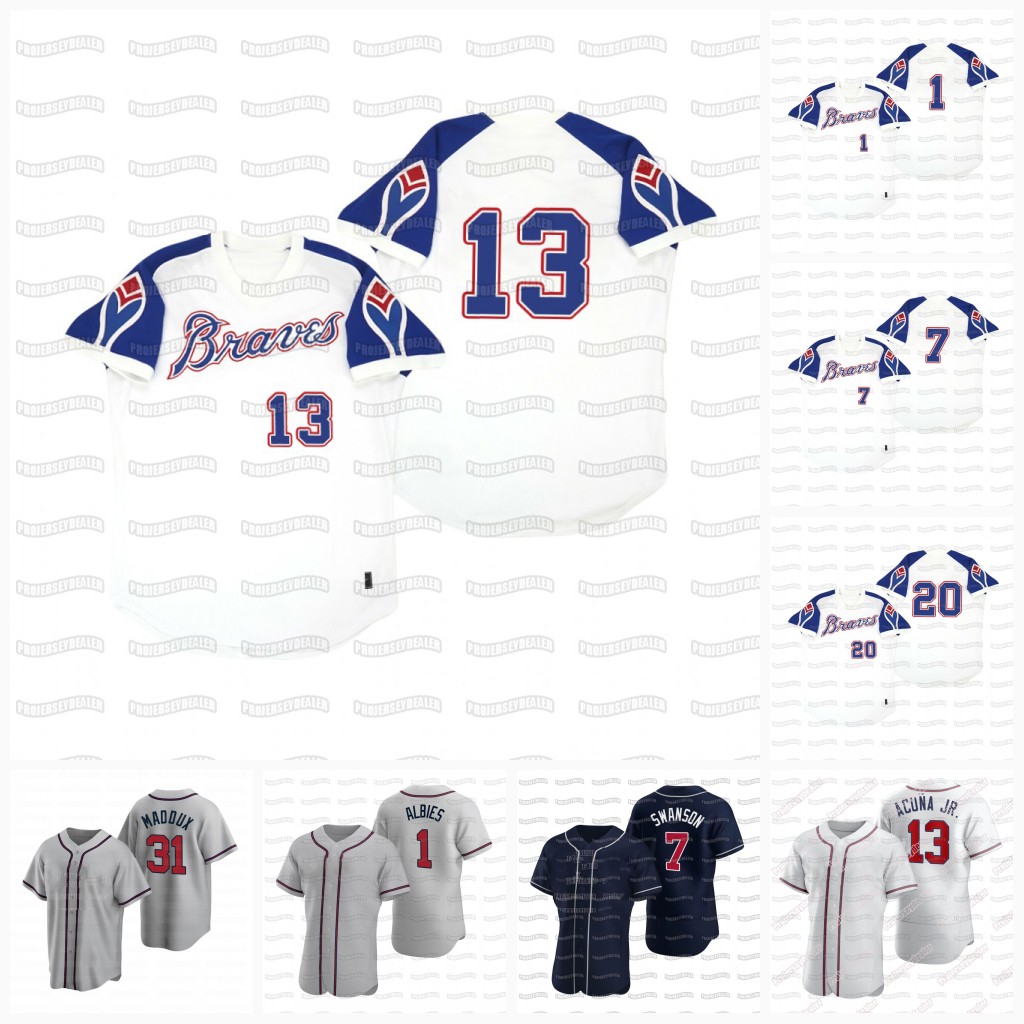 Braves Ronald Acuna Jr. 2021 Atlanta Marcell Ozuna Jersey Ozzie Albies Austin Riley Freddie Freeman Dansby Swanson Greene Donaldson, Blue;black
Braves Ronald Acuna Jr. 2021 Atlanta Marcell Ozuna Jersey Ozzie Albies Austin Riley Freddie Freeman Dansby Swanson Greene Donaldson, Blue;black