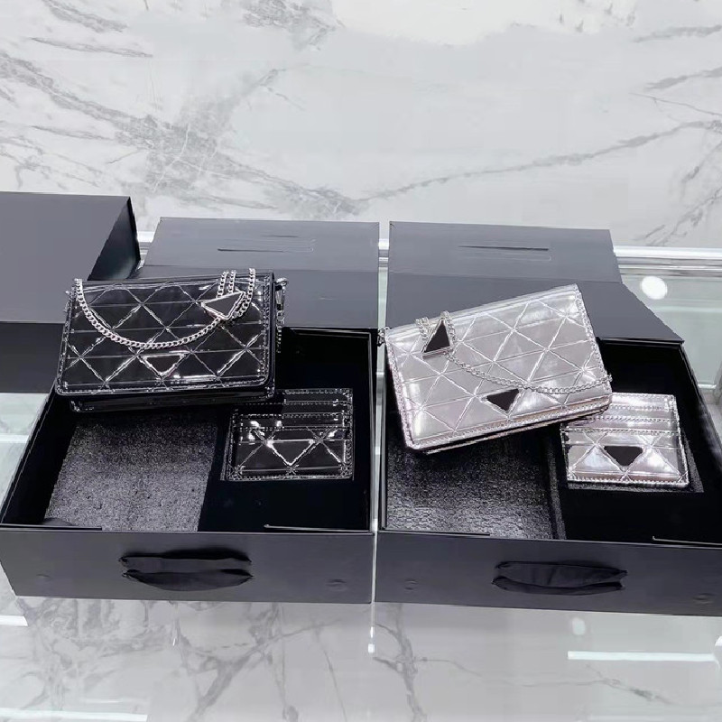 2-piece mini patent leather shoulder bags luxury mirror purses women tiny chain bags triangle silver phone bag cross body diamond black flaps with card holder top, Option
2-piece mini patent leather shoulder bags luxury mirror purses women tiny chain bags triangle silver phone bag cross body diamond black flaps with card holder top, Option