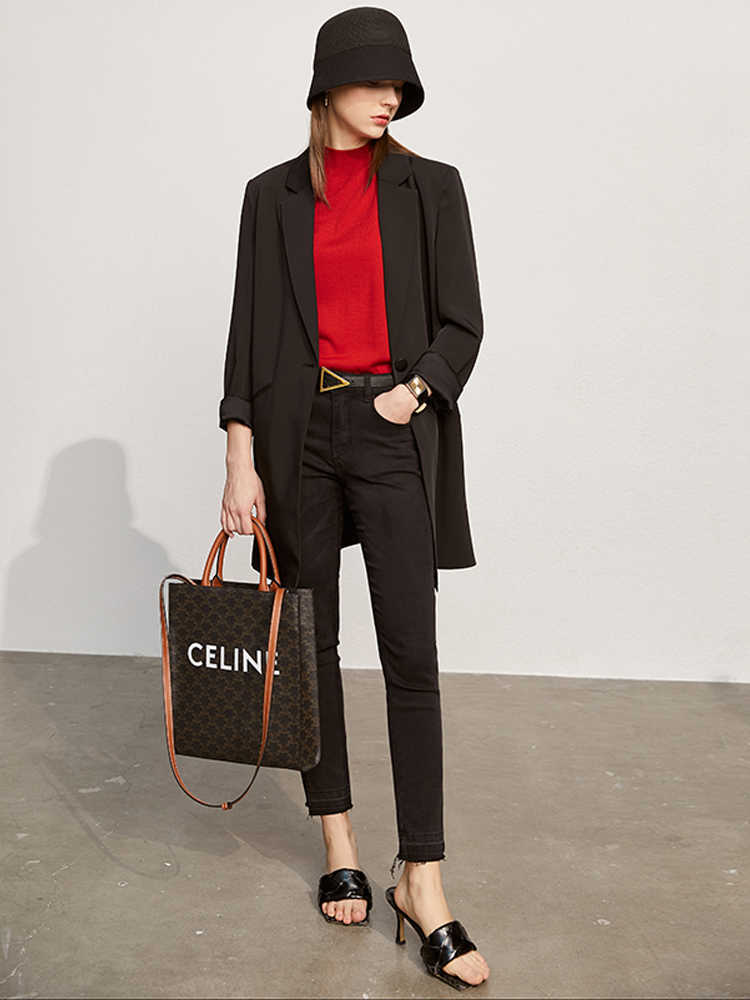 Minimalism Spring Women's Sweater Causal 100%wool Solid Turtleneck Slim Fit Female Knitted Pullover Women Tops 12140317 210527