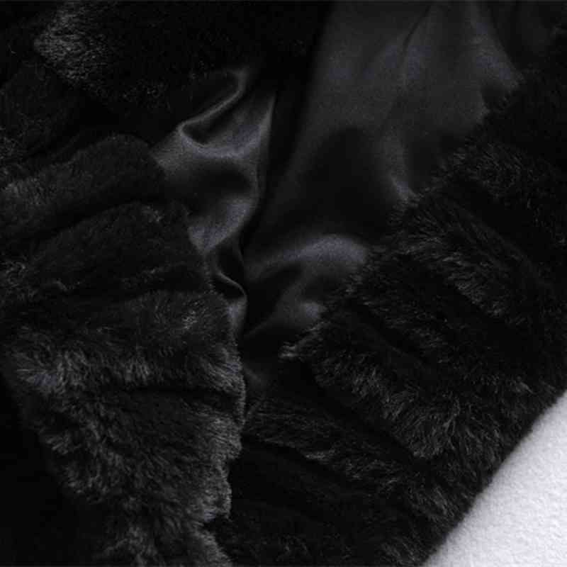 Casual Woman Loose Hooded Faux Fur Coat Fashion Ladies Winter Warm Thick Outwear Female Chic Oversized Pocket Jackets 210515