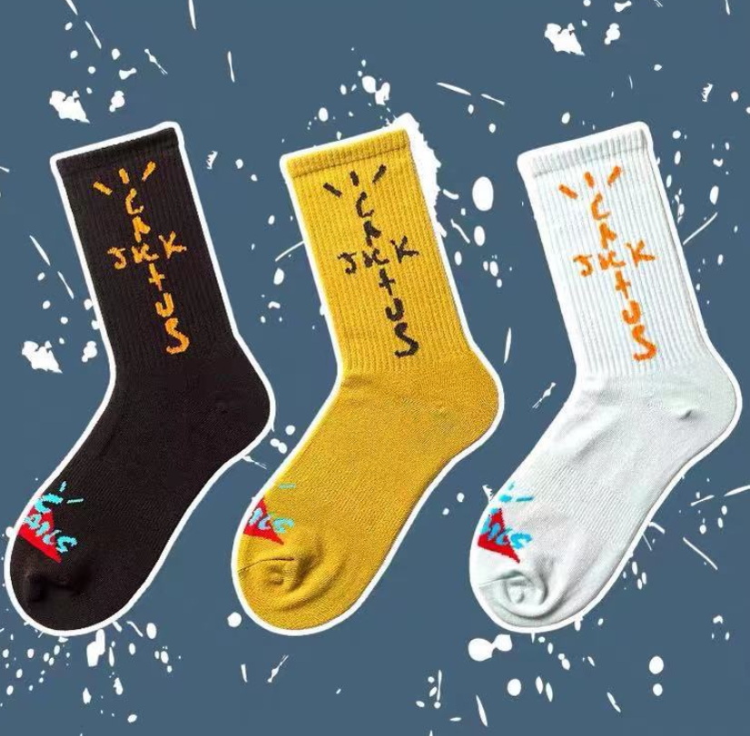 NEW Mens Fashion cactus Socks Casual Cotton Breathable with 4 Colors Skateboard Hip Hop Sock for Male