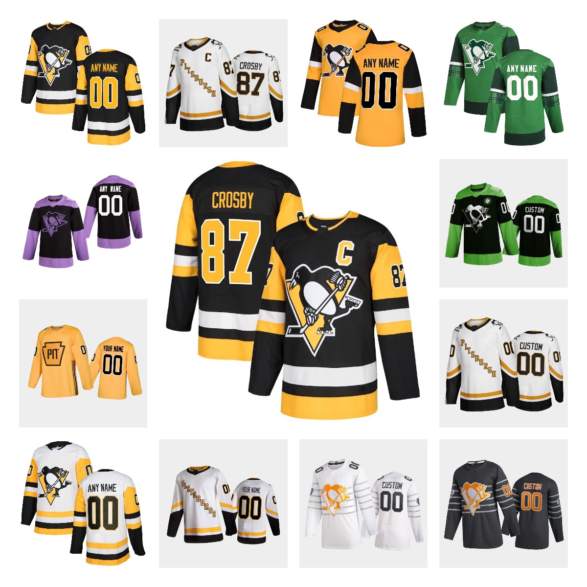 Custom Pittsburgh Penguins Sidney Crosby Hockey Jersey Jake Guentzel Evgeni Malkin Phil Varone Bryan Rust Kris Letang Casey DeSmith Jerseys, As picture
Custom Pittsburgh Penguins Sidney Crosby Hockey Jersey Jake Guentzel Evgeni Malkin Phil Varone Bryan Rust Kris Letang Casey DeSmith Jerseys, As picture