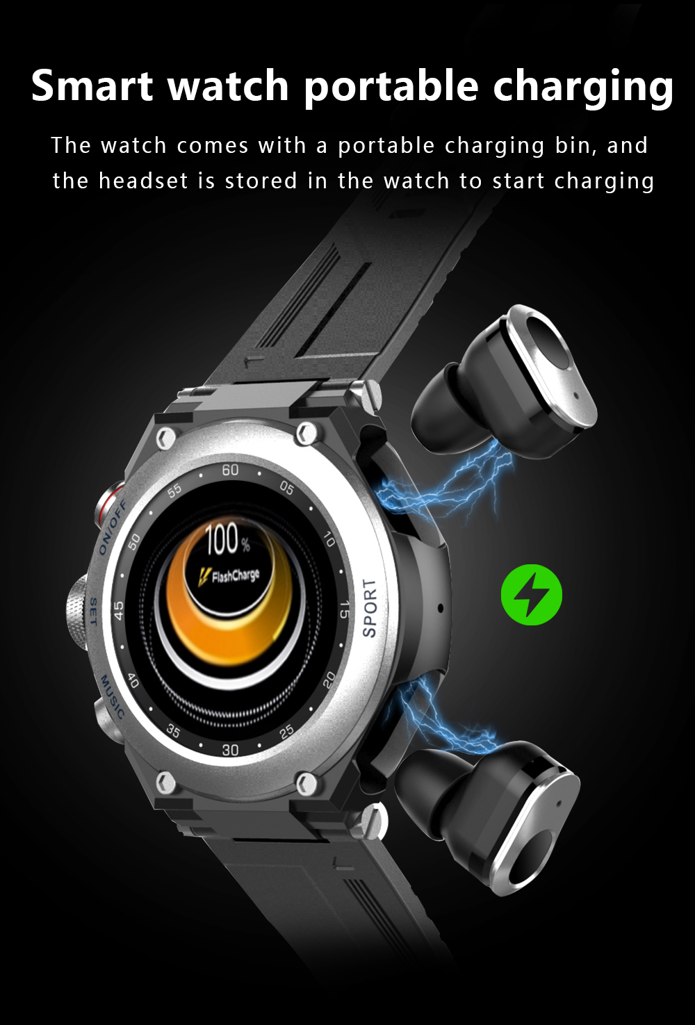 World First Thermometer Smart Watch Earbuds Earphones Mp3 Bluetooth Call Waterproof Smartwatches Heart Rate Blood Pressure Oxygen Monitoring Reloj Int