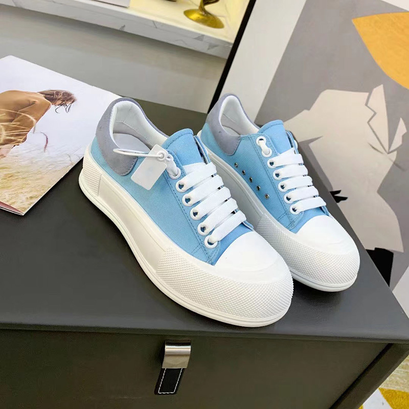 Brand thick White sole canvas women's casual shoes summer classic outdoor sneakers fashion girl's daily versatile lace up shoes