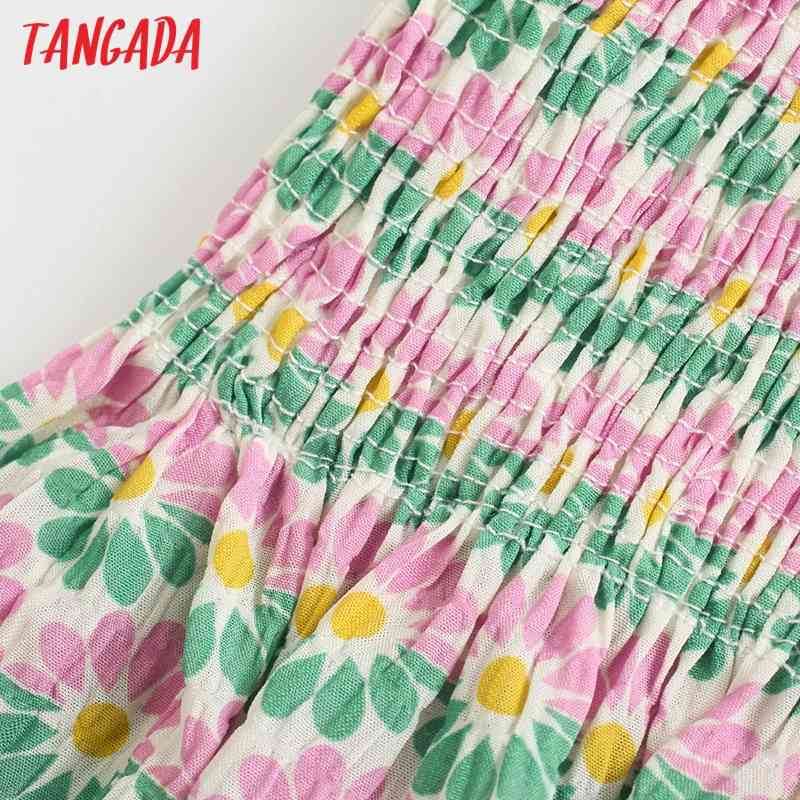 Women Floral Print Skirts Faldas Mujer Strethy Waist French Style Female Mini Skirt 5Z101 210416