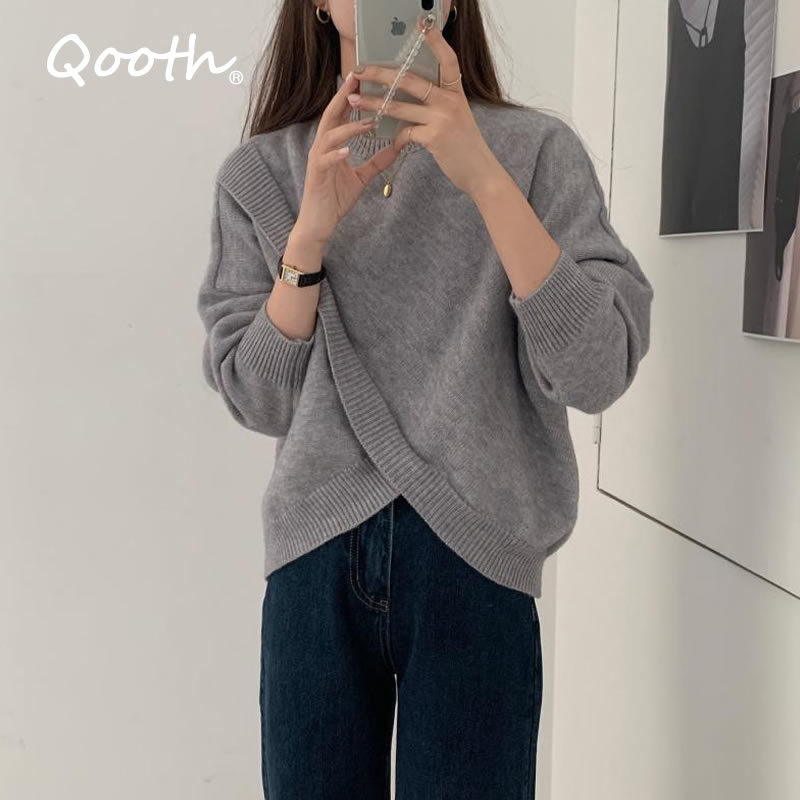 Qooth Winter Casual Autumn Short Knitted Women Tops Full Sleeve Pullovers Sweater Cross Turtleneck Female 3 Colors QT305 210518, Beige
Qooth Winter Casual Autumn Short Knitted Women Tops Full Sleeve Pullovers Sweater Cross Turtleneck Female 3 Colors QT305 210518, Beige