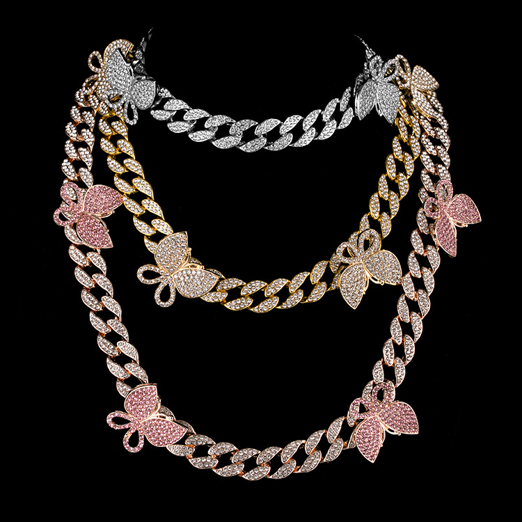 Iced Out Cuban Link Chain Butterfly Choker Necklace Mens Womens Gold Silver Hip Hop Necklaces Jewelry 18inch
Iced Out Cuban Link Chain Butterfly Choker Necklace Mens Womens Gold Silver Hip Hop Necklaces Jewelry 18inch