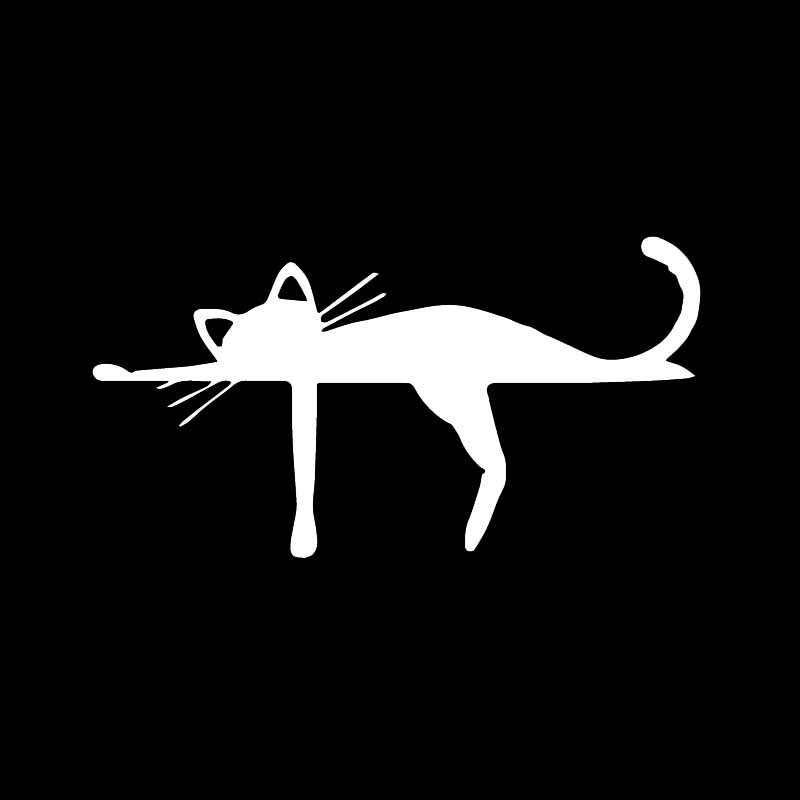 Car Stickers Fashion Cute Cat Car Decoration Decals Suitable for Various Models Black/white, 16cm * 8cm