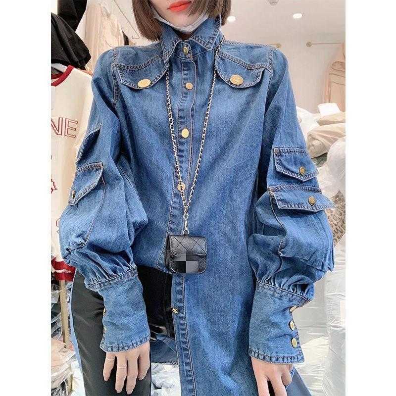 Women Spring Denim Blouses Coat Turn Down Collar Sexy Button Design s Shirt Style Tops Blusas 210601, Light blue
Women Spring Denim Blouses Coat Turn Down Collar Sexy Button Design s Shirt Style Tops Blusas 210601, Light blue