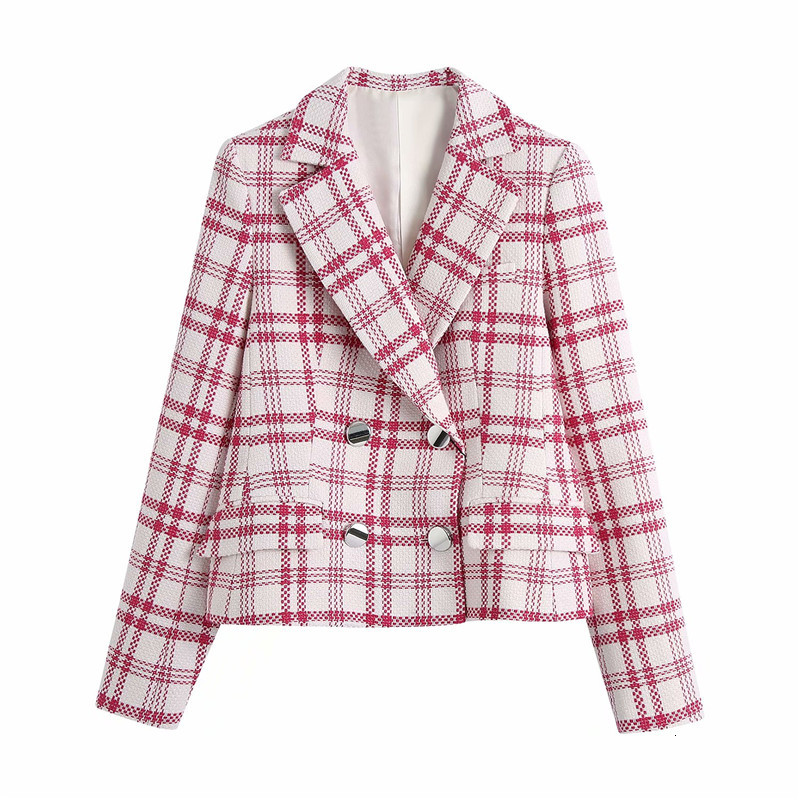 Women's Suits & Blazers Fashion Office Lady Plaid Print Za Red Slim Outwear Women Spring Autumn Casual Double Breasted Woolen Jack
Women's Suits & Blazers Fashion Office Lady Plaid Print Za Red Slim Outwear Women Spring Autumn Casual Double Breasted Woolen Jack