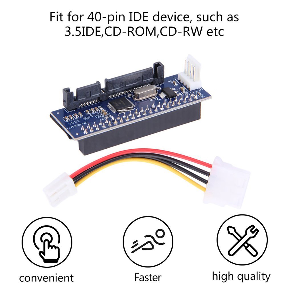 3.5 Hdd Ide/Pata To Sata Converter Add On Card Adapted For Ide 40-Pin Hard Drive Disk, DVD Brander Om Sata 7pin Data Systems
