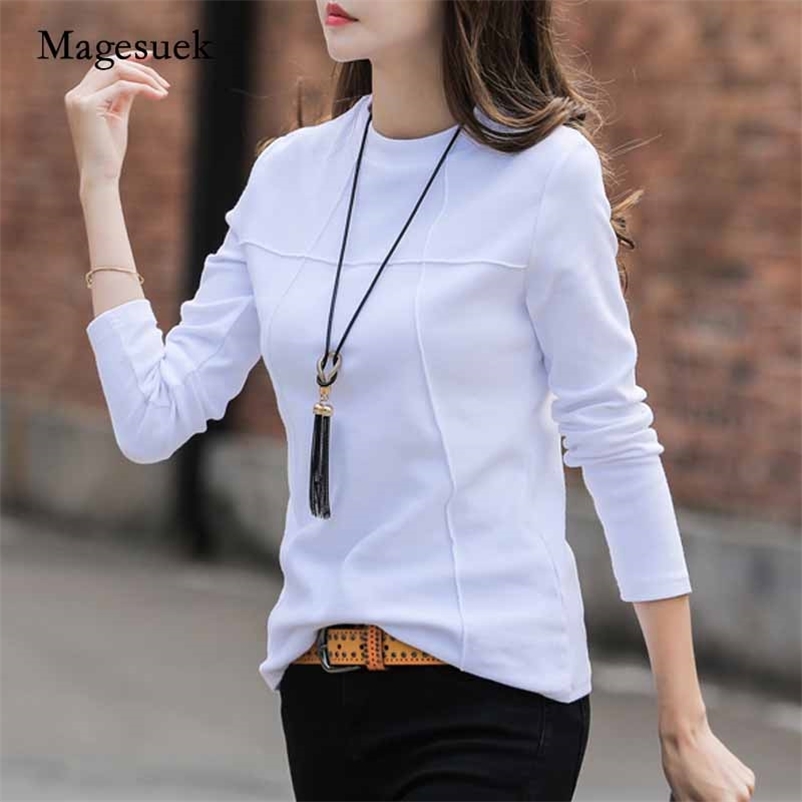 Women Autumn Clothes Fashion Korean Solid Slim Bottoming Shirts Casual T-shirts Cotton Long Sleeve Shirt Ladies Tops 10640 210518, White
Women Autumn Clothes Fashion Korean Solid Slim Bottoming Shirts Casual T-shirts Cotton Long Sleeve Shirt Ladies Tops 10640 210518, White