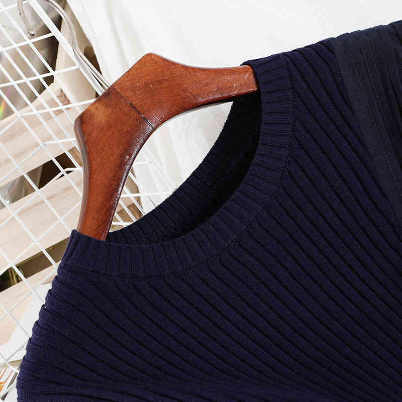 Nomikuma Korean Patchwork Irregular Women Knitwear Drawstring Slim Waist Pullovers Causal Long Sleeve Elegant Knitted Tops 6E171 210427