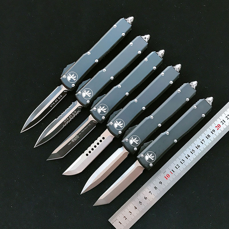 MICROT Double action Automatic self-defense Knife Hiking D2 Blade 6061-T6 Handle Tactical Pocket Knives EDC Tool Dinner Kitchen Knives
MICROT Double action Automatic self-defense Knife Hiking D2 Blade 6061-T6 Handle Tactical Pocket Knives EDC Tool Dinner Kitchen Knives