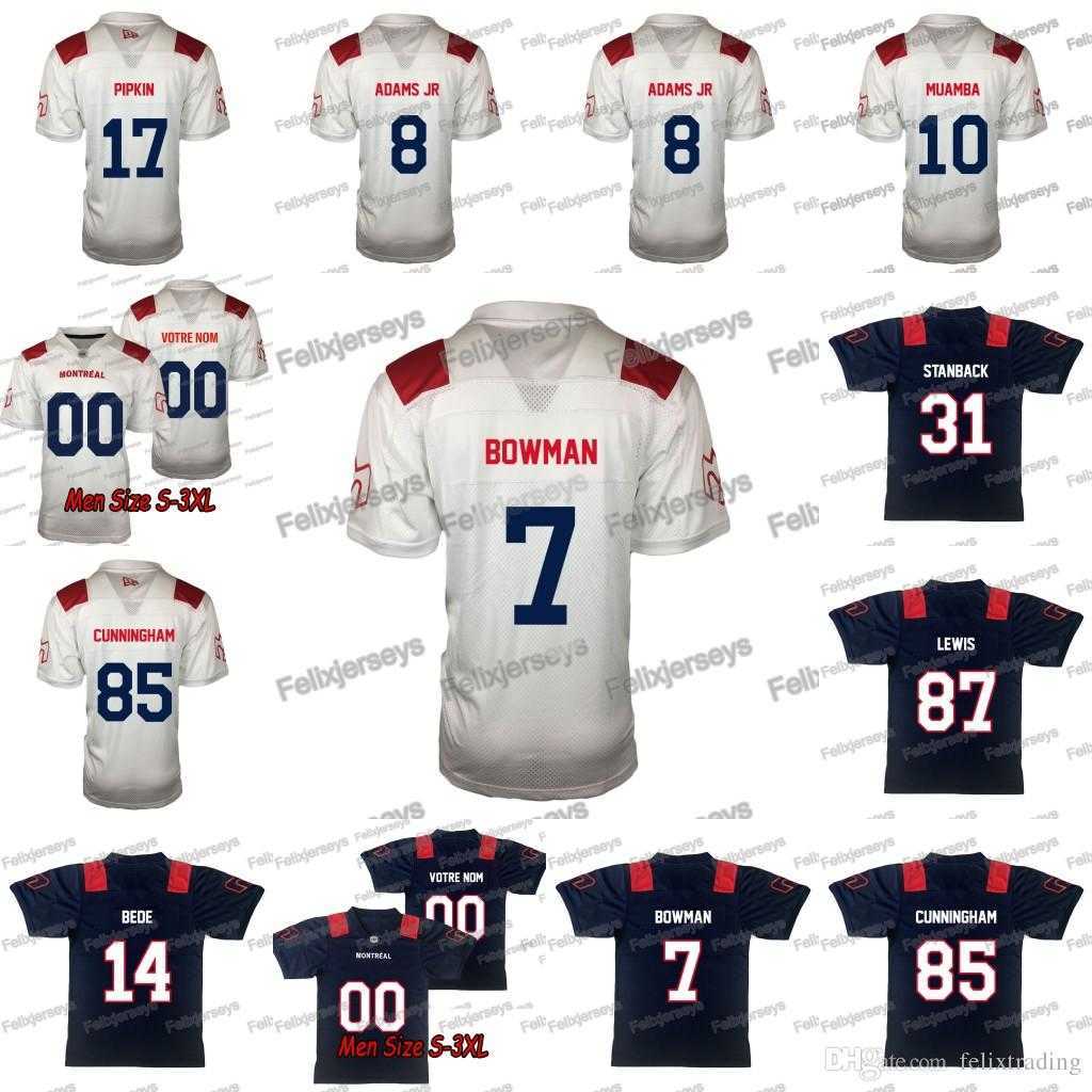 7 John Bowman MONTREAL ALOUETTES 85 B.J. Cunningham Vernon Adams Jr William Stanback Antonio Pipkin Boris Bede Henoc Muamba Jersey, Navy men size s-3xl
7 John Bowman MONTREAL ALOUETTES 85 B.J. Cunningham Vernon Adams Jr William Stanback Antonio Pipkin Boris Bede Henoc Muamba Jersey, Navy men size s-3xl