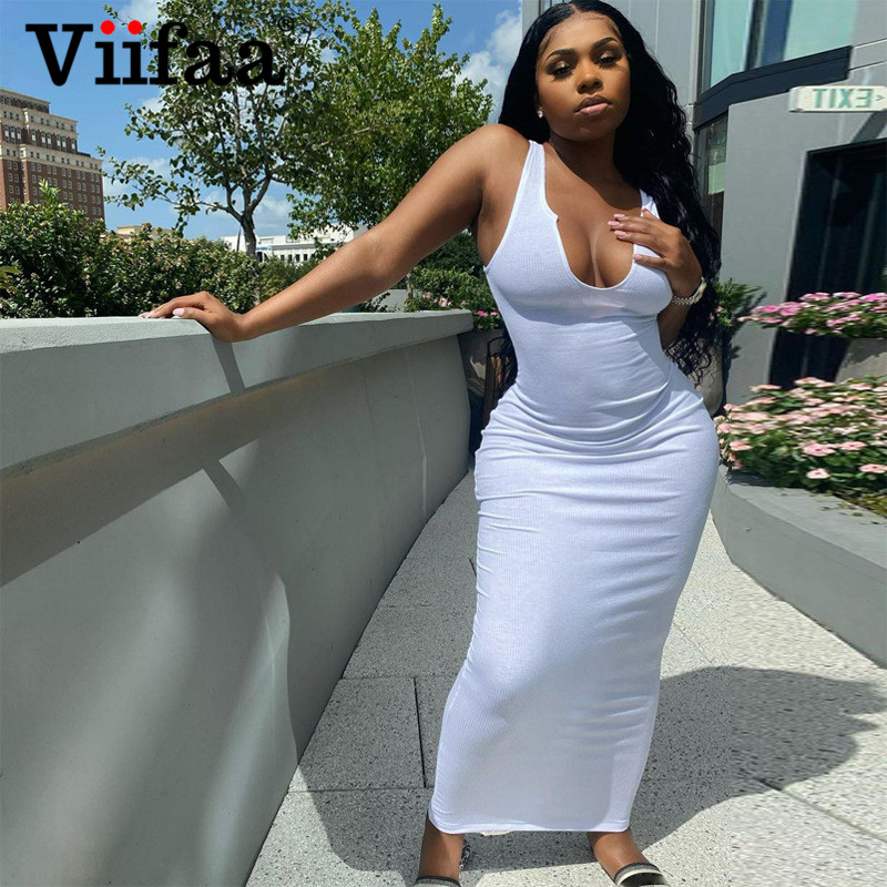 viifaa v-neck knitted summer tank dress 2021 streetwear women sleeveless bodycon white solid slim long dressesplus size clothes, Black;gray
viifaa v-neck knitted summer tank dress 2021 streetwear women sleeveless bodycon white solid slim long dressesplus size clothes, Black;gray