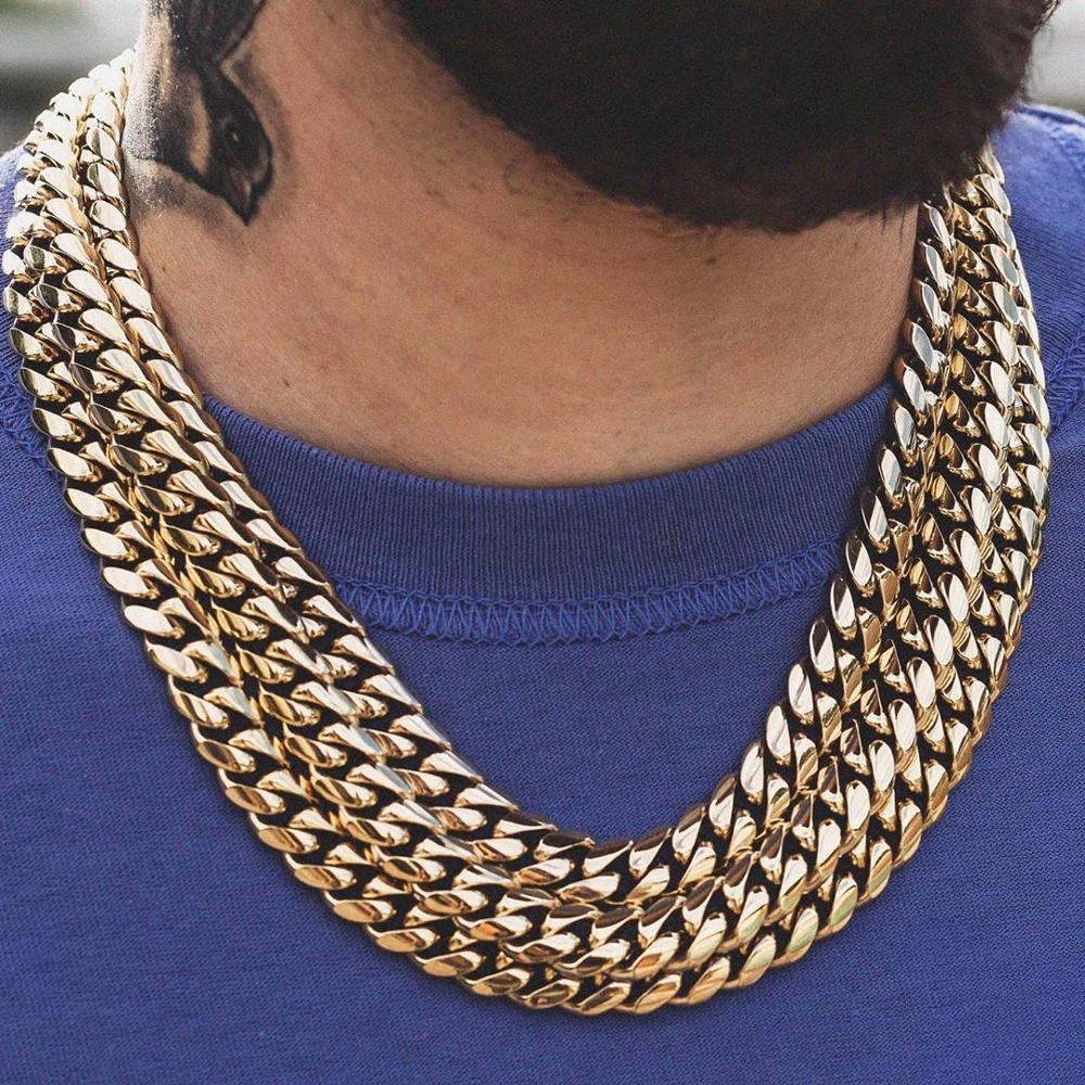 D&Z 6mm-18mm Stainless Steel Miami in White Gold/Gold Necklace Classical Cuban Link Choker Chain Men's Hip Hop Jewelry
D&Z 6mm-18mm Stainless Steel Miami in White Gold/Gold Necklace Classical Cuban Link Choker Chain Men's Hip Hop Jewelry