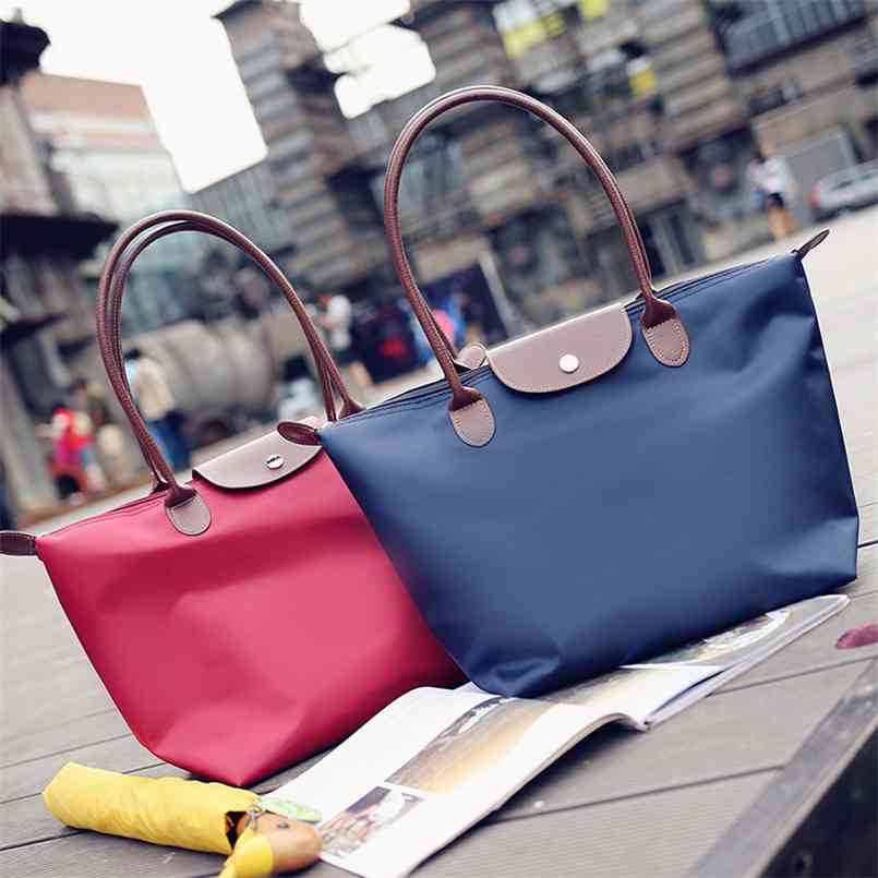 

Fashion Women Bags Famous Brands Designer Handbags Beach Casual Leather Nylon Waterproof Tote Bolsas Feminina 210902, Light blue