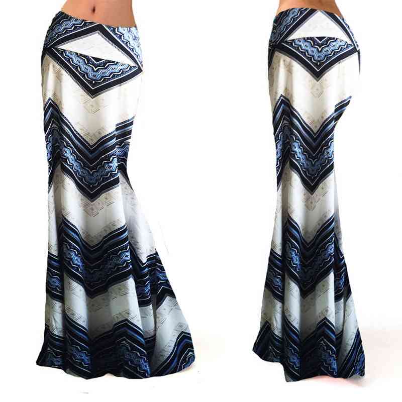S-3xl Spring Elastic High-waist Long Pencil Skirt For Women Printed Maxi Faldas Largas Mujer Para Fiesta 210621