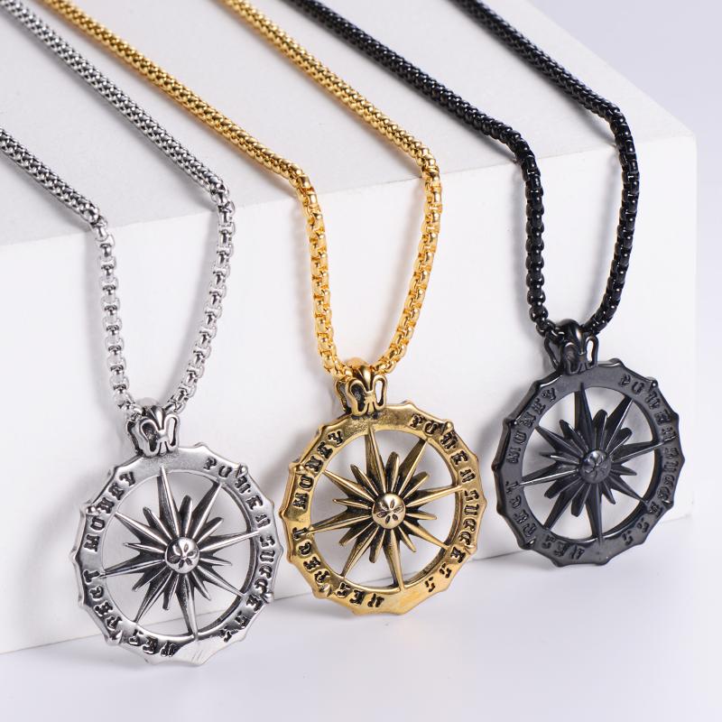 Pendant Necklaces Design Hip-Hop Rock Women Men Gold Compass Necklace Vintage Stainless Steel The Golden Fashion Chain Jewelry
Pendant Necklaces Design Hip-Hop Rock Women Men Gold Compass Necklace Vintage Stainless Steel The Golden Fashion Chain Jewelry