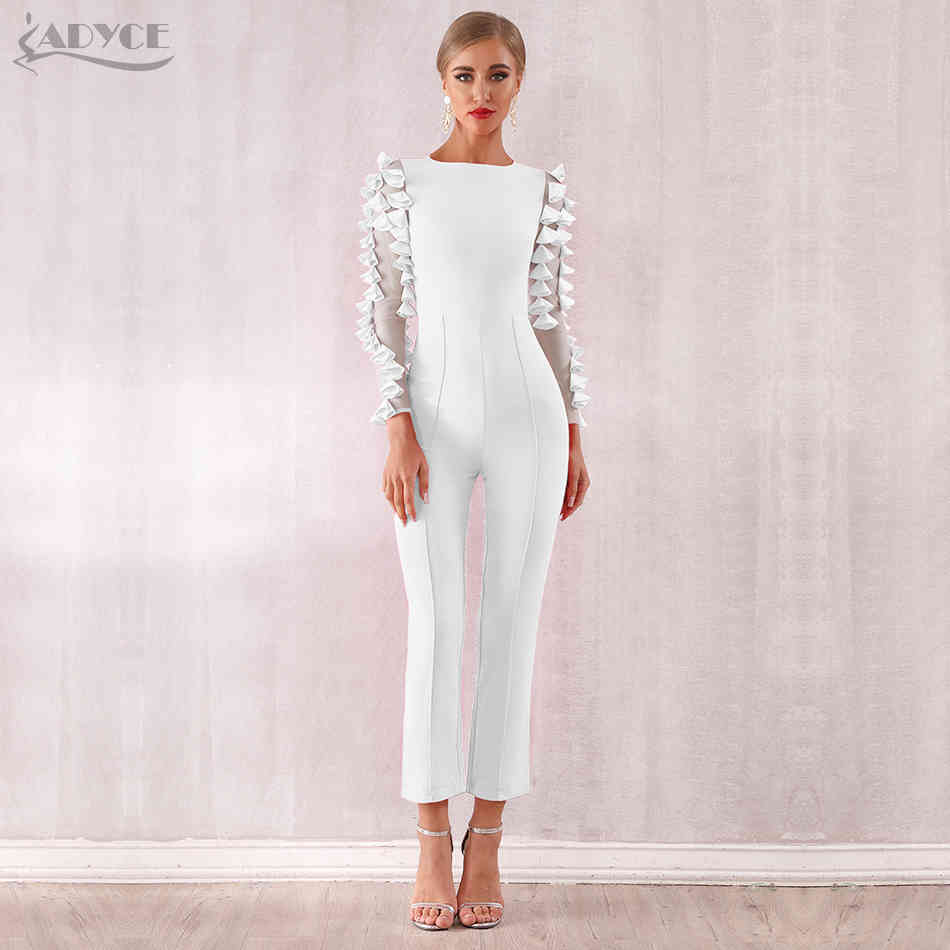 Celebrity Runway Jumpsuits For Women Summer Sexy Rose Red Lace Hollow Out Long Jumpsuit Bodycon Club 210423