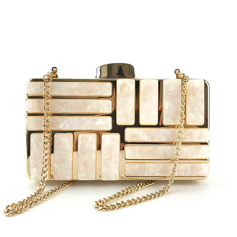 NXY Evening Bags New Arrivals Ladies Party Clutch Purse Bag Handbag Fashion Acrylic Marble evening handbag for women 220129