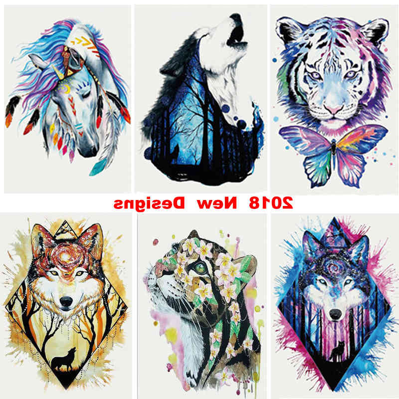 

240 Designs Waterproof Arm Temporary s Stickers for Women Men Body Paint Wolf Fake Flash Tattoo Henna 15.5*21cm