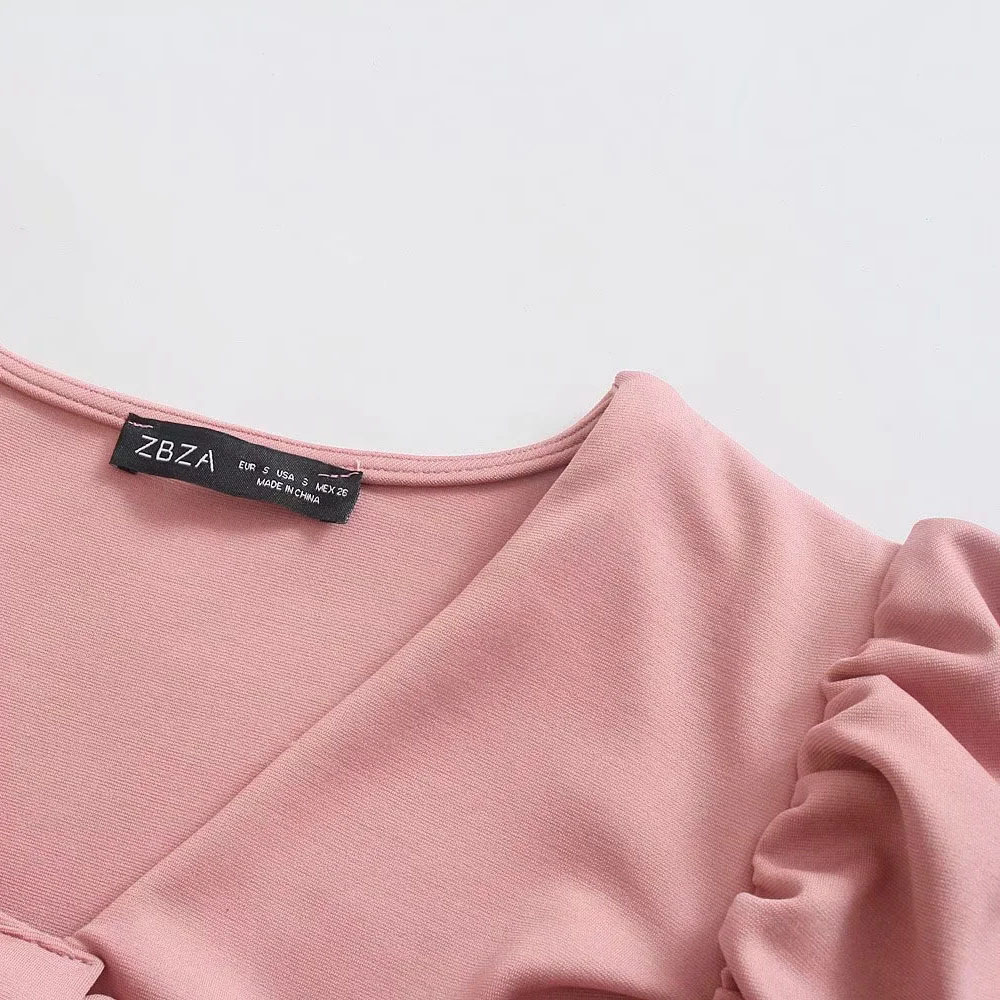 BBWM Summer Fashion Temperament Chic V-neck Bow Tie Simple Ladies Dress Fashion Casual Street Youth Dress Women 210520