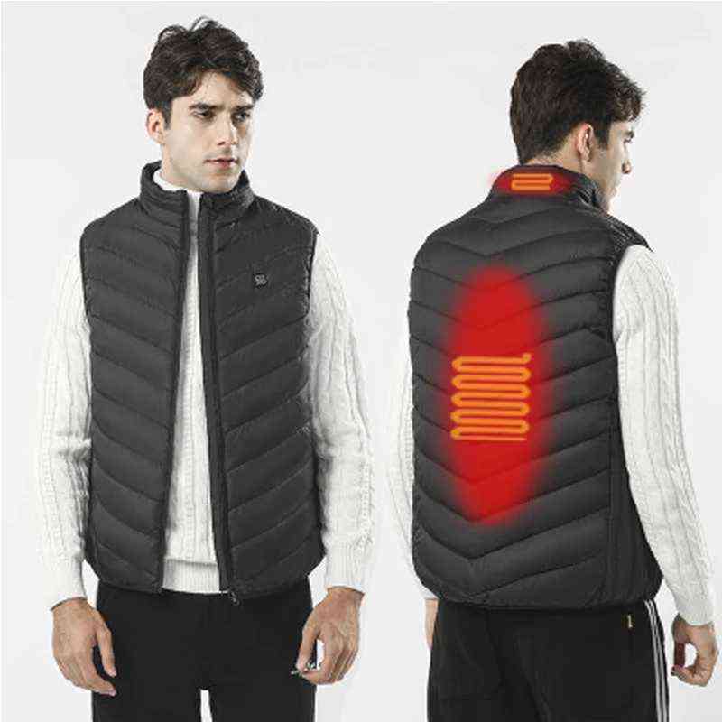 Electric Heated Jacket USB Heating Vest Washable Warm Down Jacket for Men Women Winter Outdoor Skiing Cycling Heating Vest S-5XL 211101