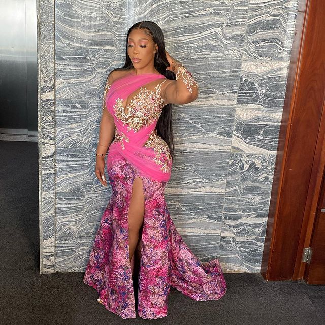 plus size arabic aso ebi luxurious lace mermaid prom dresses sheer neck beaded evening formal party second reception gowns dress zj446