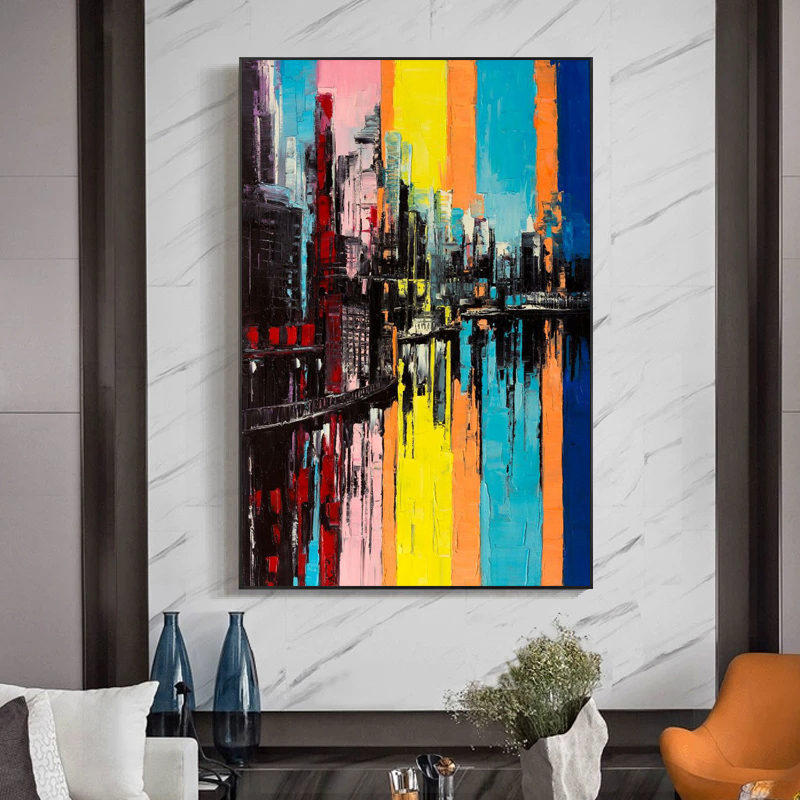 Abstract Oil Prints On Canvas Building Posters Canvas Painting Wall Art For Living Room Modern Home Decor Landscape Pictures